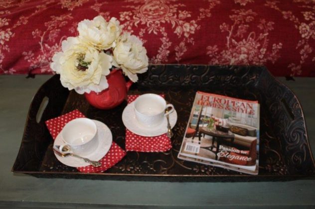 French Country Vignette, vignettes, tray vignette