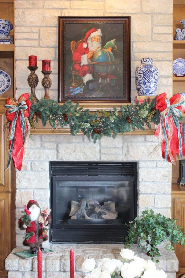 Belle Bleu Interiors French Country Christmas Mantel 5